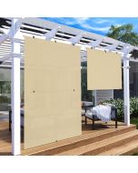 Patio 6'Wx6'H Beige Shades Outdoor Foldable Shades Blinds Foldable Shades for Patio Porch Deck Balcony Pergola Carport Garden - 3 Years Warranty