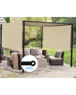 Outdoor Shade Universal Replacement Pergola Canopy Shade Cover 12' x16' Beige with Grommets 2 Sides Weighted Rods Included Shade Screen Panel for Balcony Deck Porch
