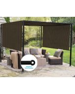 Outdoor Shade Universal Replacement Pergola Canopy Shade Cover 10' x16' Brown with Grommets 2 Sides Weighted Rods Included Shade Screen Panel for Balcony Deck Porch