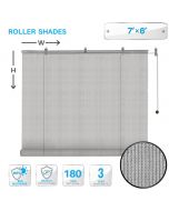 Roll up Shades Roller Shade 7ft W x 6ft H Outdoor Shade Blind Pull Shade Privacy Screen Porch Deck Balcony Pergola Light Gray(Customized)