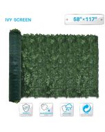 58" x 117" Faux Ivy Privacy Fence Screen with Mesh Back-Artificial Leaf Vine Hedge Outdoor Decor-Garden Backyard Decoration Panels Fence Cover
