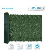 58" x 196" Faux Ivy Privacy Fence Screen with Mesh Back-Artificial Leaf Vine Hedge Outdoor Decor-Garden Backyard Decoration Panels Fence Cover