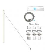 6ft One-Way Wire Lock Wire Cable and Sail Kits for Triangle Sun Shade Sail Pole Stand Post Heavy-Duty Awning Canopy Support Poles