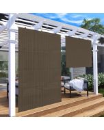 Patio 6'Wx6'H Brown Shades Outdoor Foldable Shades Blinds Foldable Shades for Patio Porch Deck Balcony Pergola Carport Garden - 3 Years Warranty