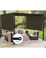 Outdoor Shade Universal Replacement Pergola Canopy Shade Cover 8' x16' Brown with Grommets 2 Sides Weighted Rods Included Shade Screen Panel for Balcony Deck Porch(Customized)