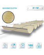 3' W x 16' L Beige Pergola Shade Cover for Deck Backyard Canopy Shade Awnings Retractable Slide Wire U Shape Replacement Shade Cover Come with Cable Hardware (3 Year Warranty)-Custom Sizes Available(Customized)