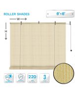 Roll up Shades Roller Shade 6ft W x 6ft H Outdoor Shade Blind Pull Shade Privacy Screen Porch Deck Balcony Pergola Beige(Customized)