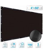 Black 4 x 50 ft Privacy Fence Screen Heavy Duty Fence Cover with Grommets, Mesh Shade Fencing Chain Link Temporary Fence Panels for Outdoor Balcony Deck Patio Backyard - 3 Years Warranty