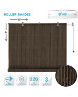Roll up Shades Roller Shade 8ft W x 6ft H Outdoor Shade Blind Pull Shade Privacy Screen Porch Deck Balcony Pergola Brown(Customized)