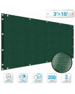 Deck Balcony Privacy Screen 3'x15' Green Outdoor Yard Pool Porch Fence Privacy Screen for Backyard Chain Link Fence with Zip Ties(Customized)