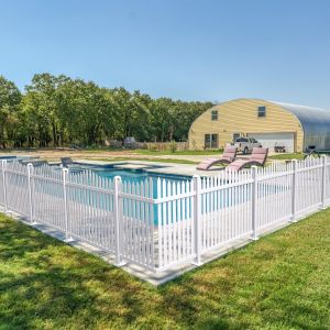 Patio Outdoor Picket Fence Panels for Concrete Ground Vinyl PVC Garden Fence 36"H x 84"L Privacy Fence Decorative Fencing for Front Yard Porch Patio Deck Pool(20 Pickets, Scallop)
