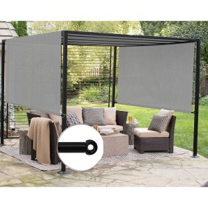 Patio Paradise 10' x 16' Pergola Canopy Replacement Cover Shade Cloth with Grommets Weighted Rods Outdoor Sun Shade Screen UV Block for Gazebo Backyard Deck Porch Balcony, Light Gray