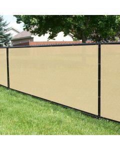 Beige 7FT 180GSM Fence Windscreen Privacy Screen Shade Cover Fabric Mesh Garden 
