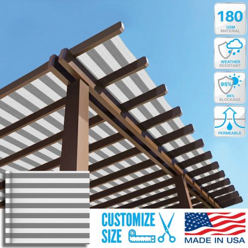 Customizable 180GSM Roll Up Shade | Pergola with Retractable Canopy