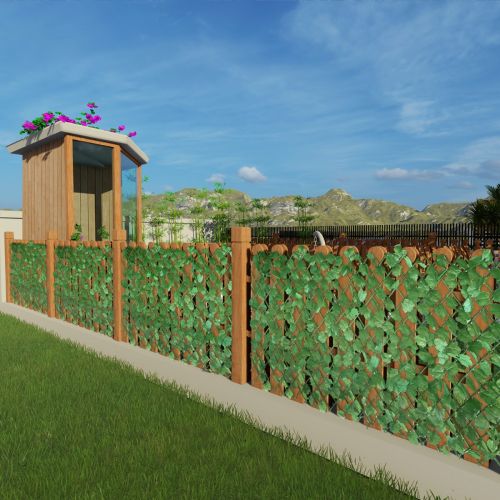 Expandable Artificial Faux Ivy Privacy Fence Screen for Balcony Deck Yard Porch