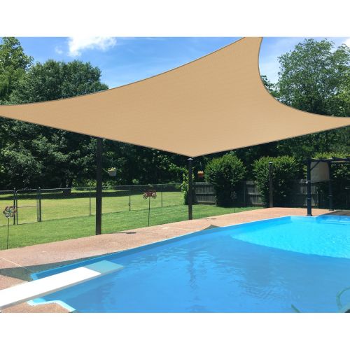 Sun Shade Sail Permeable Outdoor Patio Deck Pool Canopy UV Top Square 